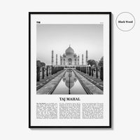 Taj Mahal Print Black and White, Taj Mahal Wall Art, Taj Mahal Poster, Taj Mahal Photo, Taj Mahal Wall Décor, Taj Mahal Map, India