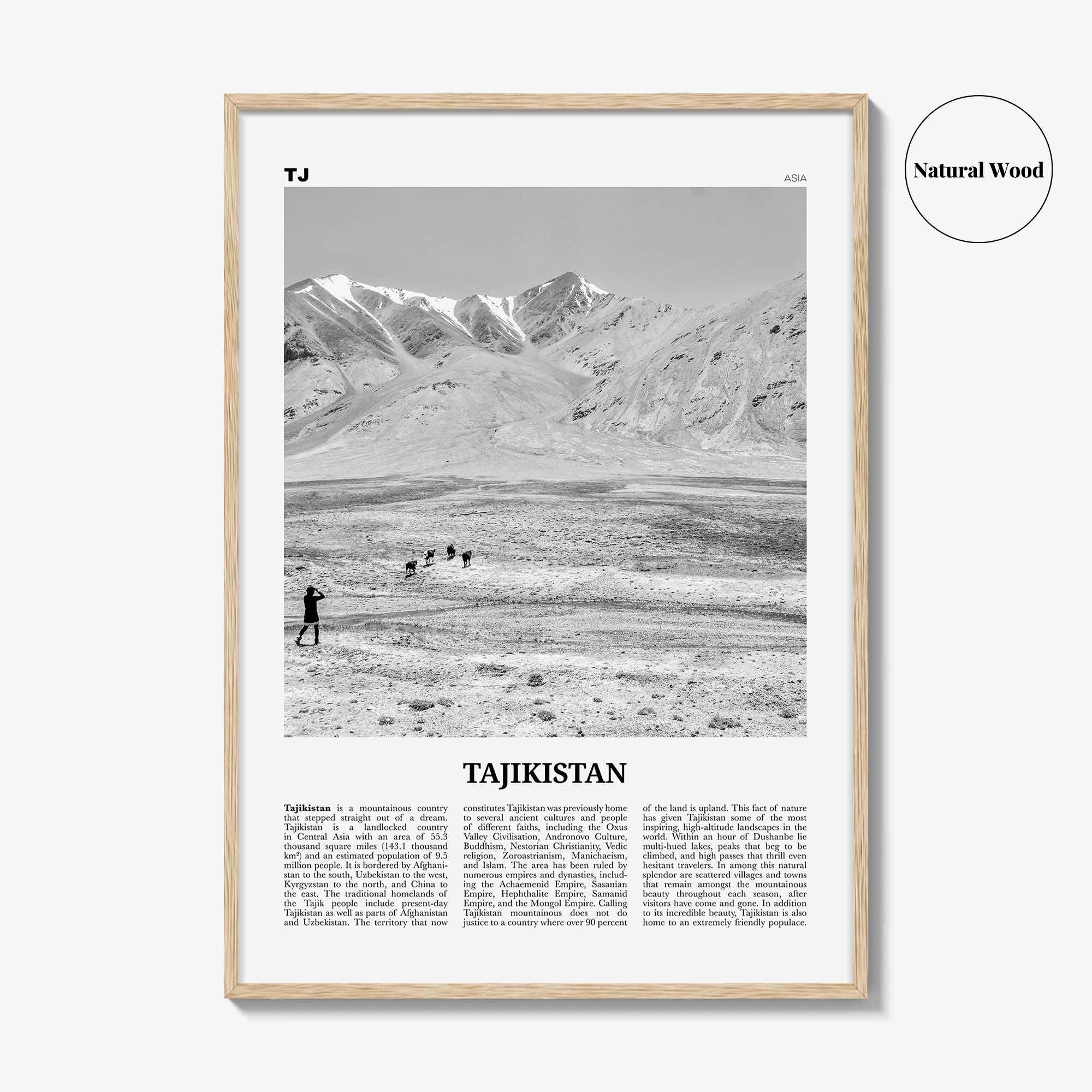 Tajikistan Print Black and White, Tajikistan Wall Art, Tajikistan Poster, Tajikistan Photo, Тоҷикистон, Таджикистан, Tajik, Dushanbe, Asia