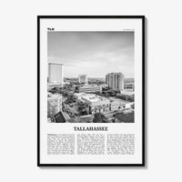 Tallahassee Print Black and White, Tallahassee Wall Art, Tallahassee Poster, Tallahassee Photo, Tallahassee Wall Décor, Florida, USA
