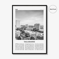 Tallahassee Print Black and White, Tallahassee Wall Art, Tallahassee Poster, Tallahassee Photo, Tallahassee Wall Décor, Florida, USA