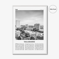 Tallahassee Print Black and White, Tallahassee Wall Art, Tallahassee Poster, Tallahassee Photo, Tallahassee Wall Décor, Florida, USA