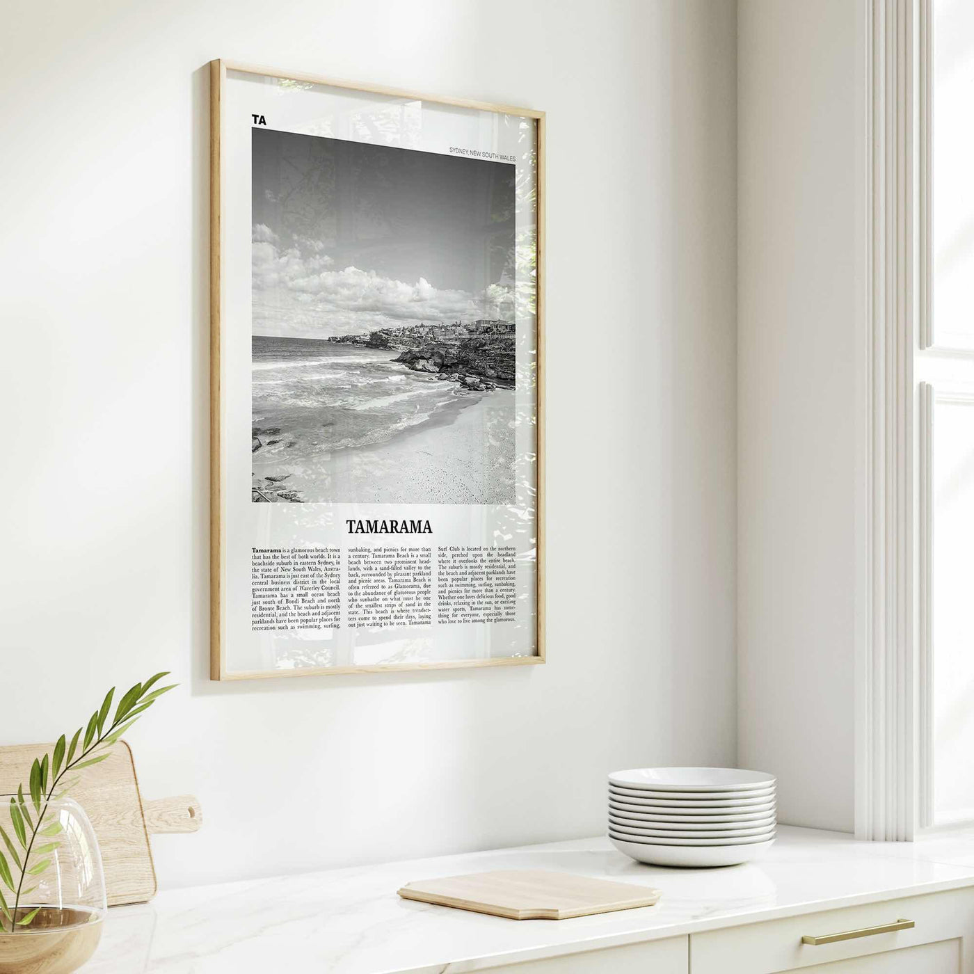 Tamarama Print Black and White, Tamarama Wall Art, Tamarama Poster, Tamarama Photo, Tamarama Wall Decor, New South Wales, Australia, Oceania