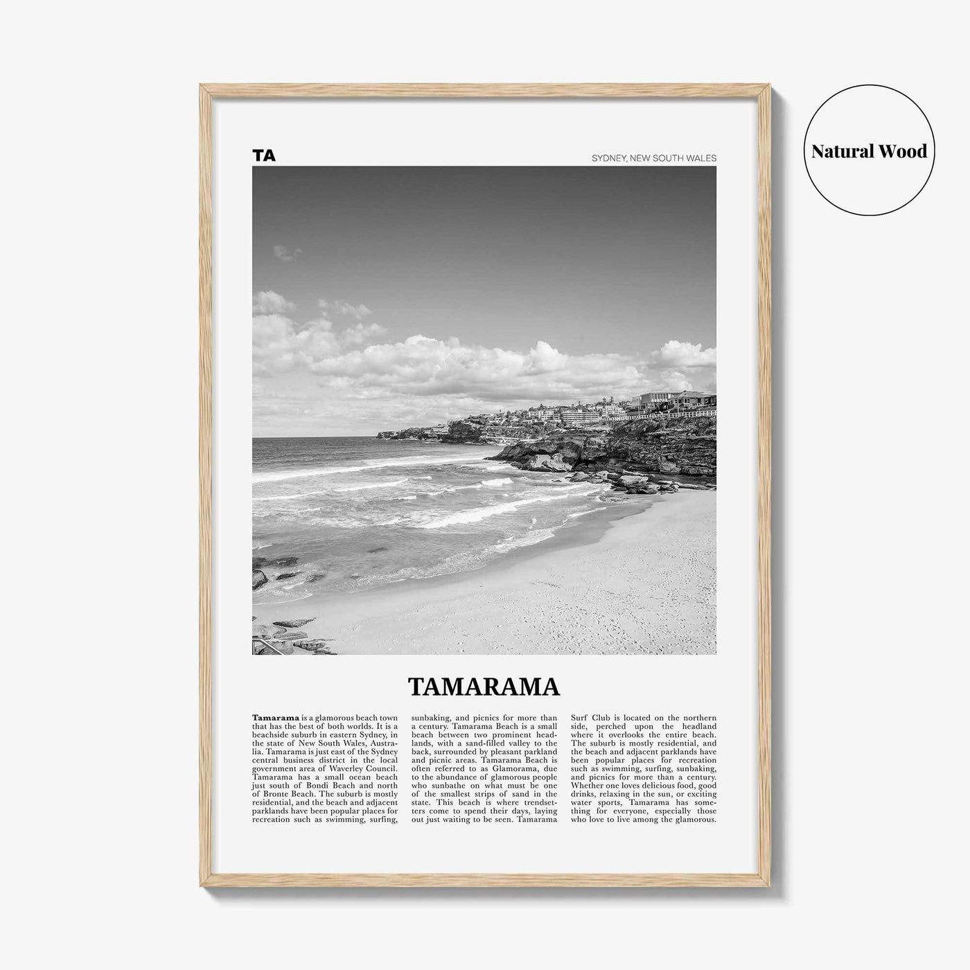 Tamarama Print Black and White, Tamarama Wall Art, Tamarama Poster, Tamarama Photo, Tamarama Wall Decor, New South Wales, Australia, Oceania