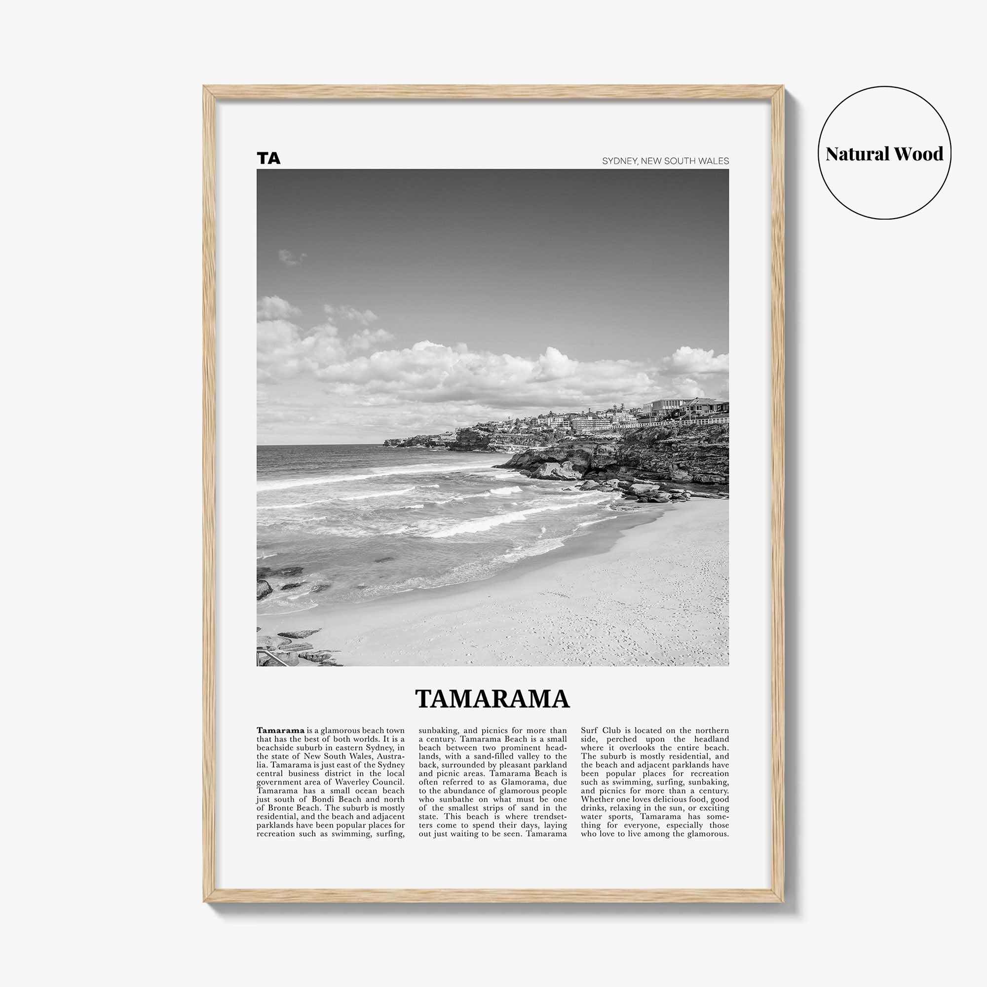 Tamarama Print Black and White, Tamarama Wall Art, Tamarama Poster, Tamarama Photo, Tamarama Wall Decor, New South Wales, Australia, Oceania