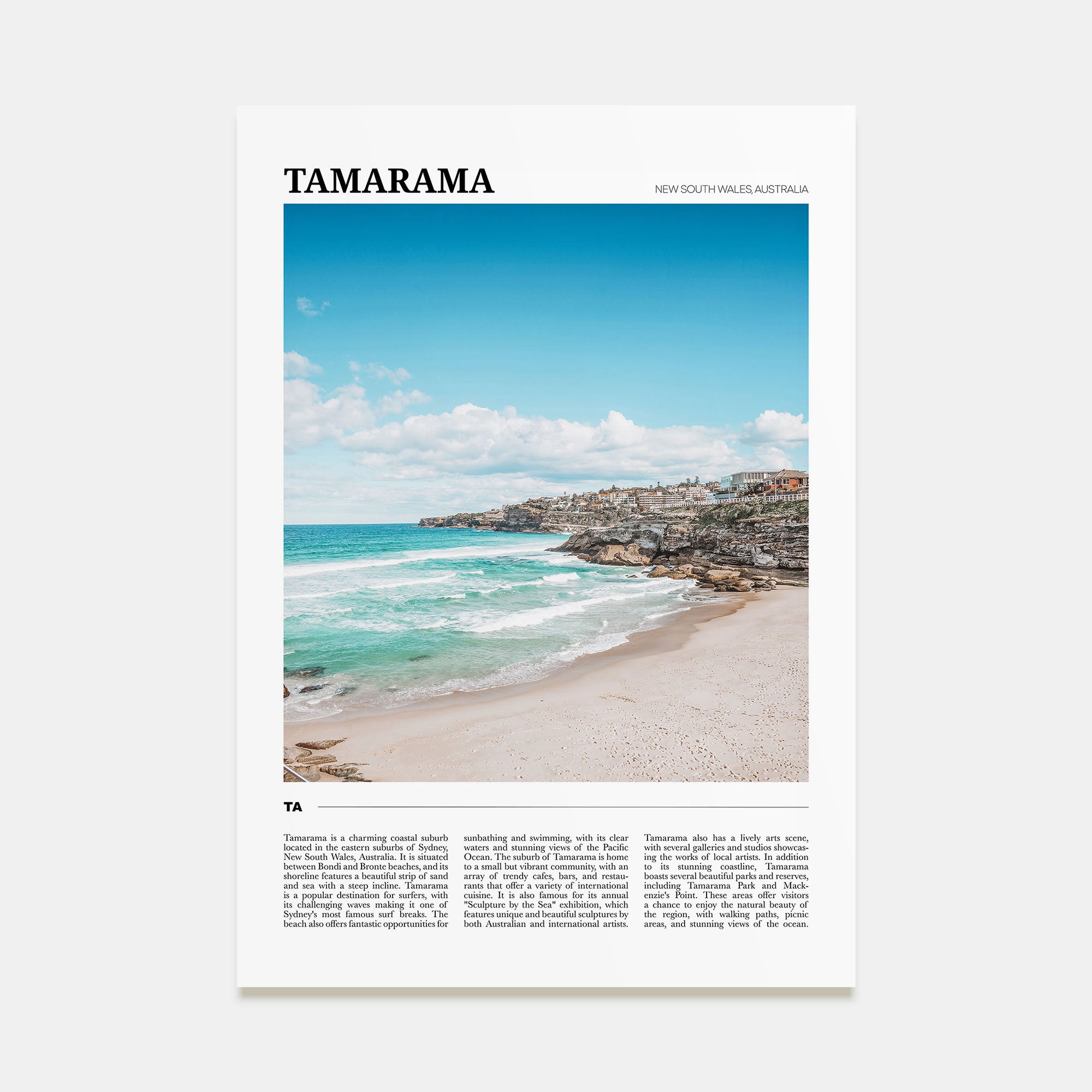 Tamarama Travel Color Poster