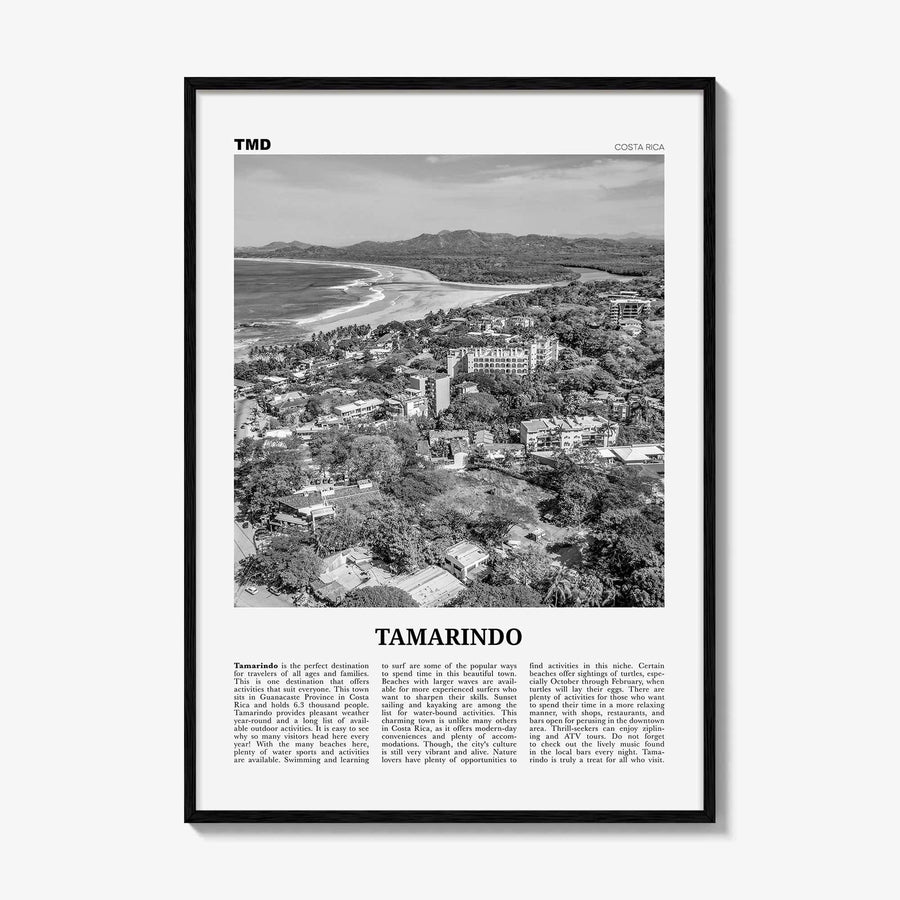 Tamarindo Print Black and White, Tamarindo Wall Art, Tamarindo Poster, Tamarindo Photo, Tamarindo Wall Décor, Tamarindo Map, Costa Rica