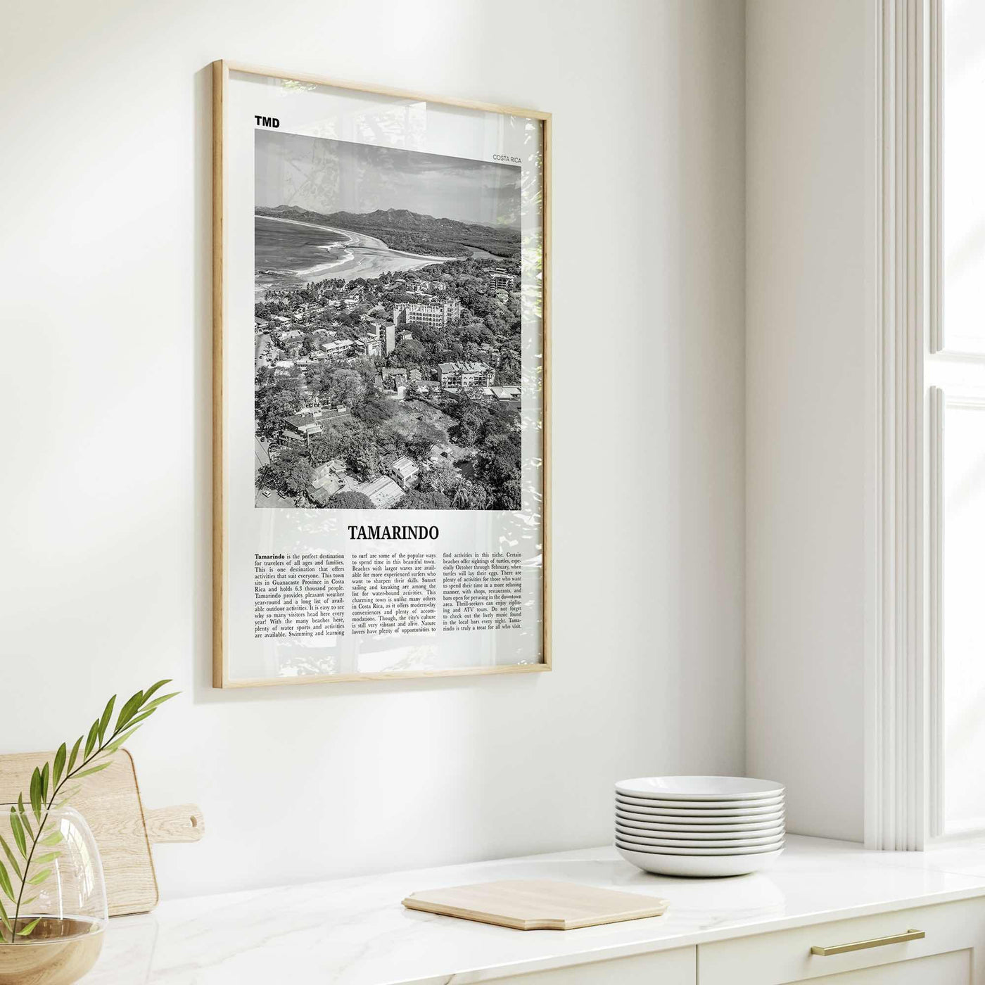 Tamarindo Print Black and White, Tamarindo Wall Art, Tamarindo Poster, Tamarindo Photo, Tamarindo Wall Décor, Tamarindo Map, Costa Rica