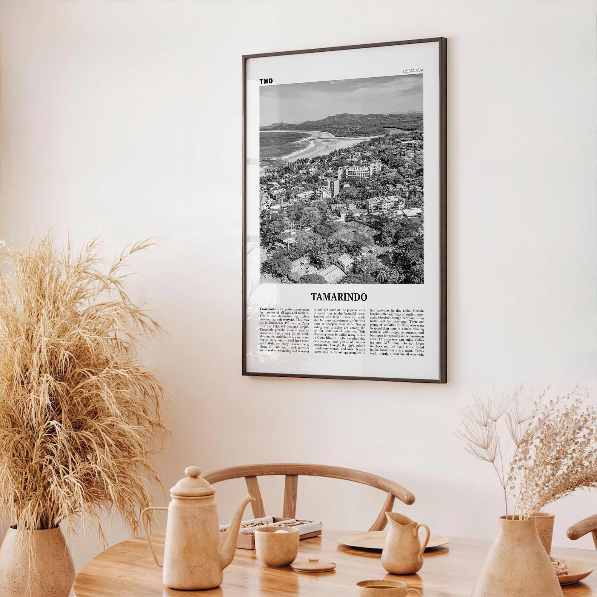 Tamarindo Print Black and White, Tamarindo Wall Art, Tamarindo Poster, Tamarindo Photo, Tamarindo Wall Décor, Tamarindo Map, Costa Rica