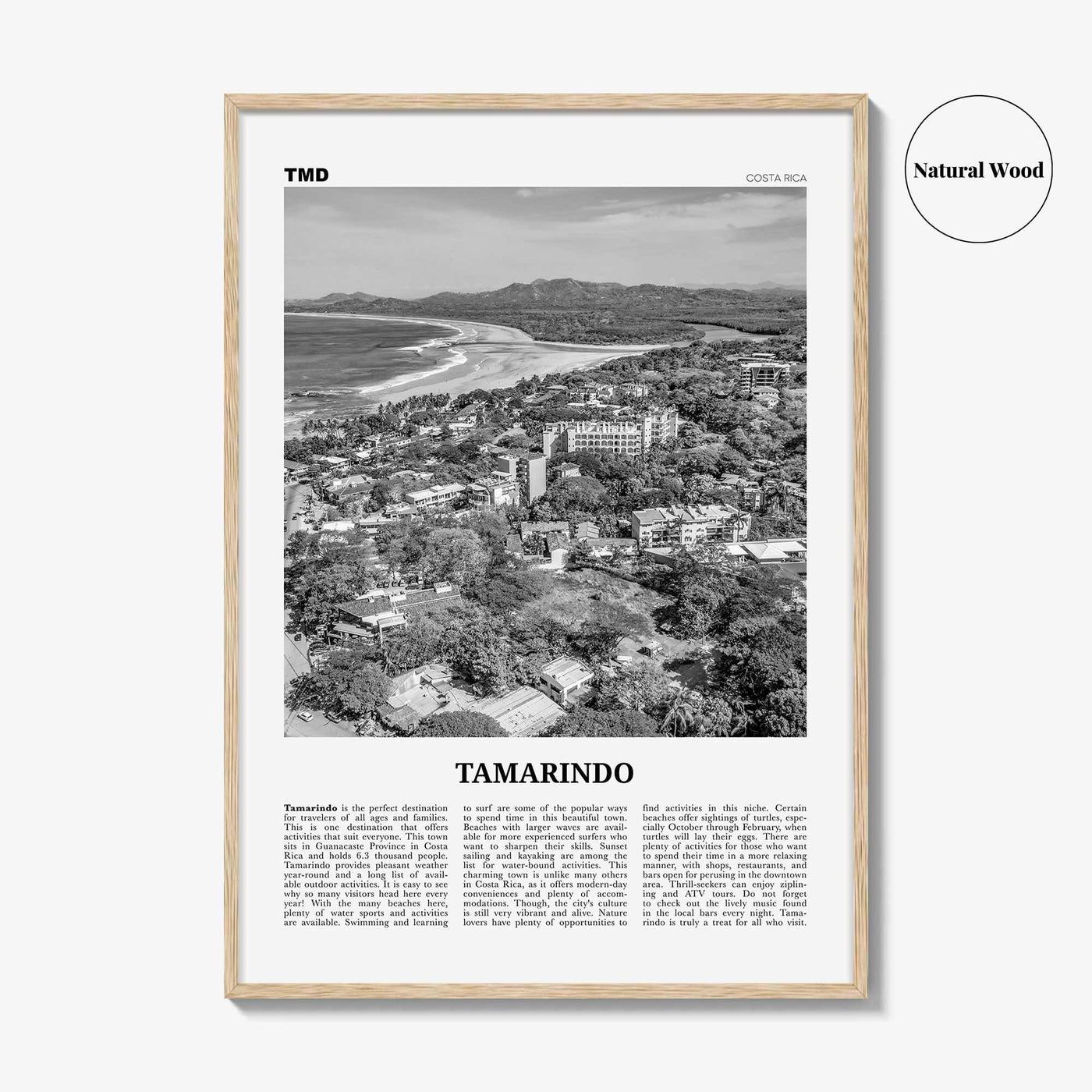 Tamarindo Print Black and White, Tamarindo Wall Art, Tamarindo Poster, Tamarindo Photo, Tamarindo Wall Décor, Tamarindo Map, Costa Rica