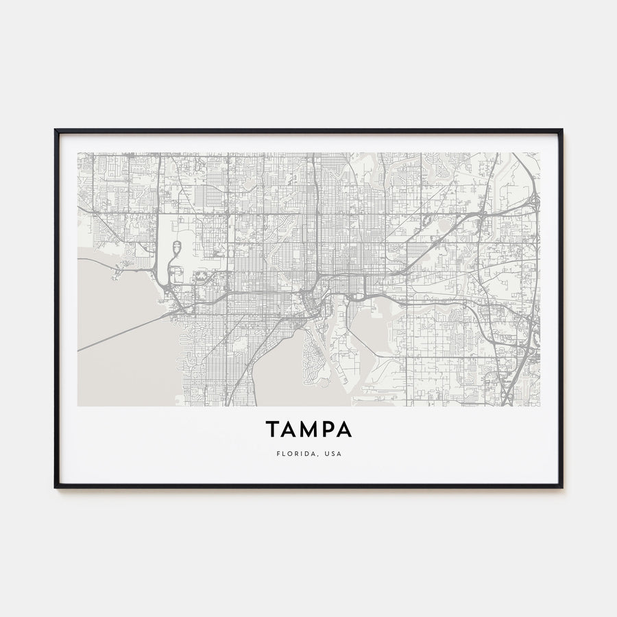Tampa Map Landscape Poster