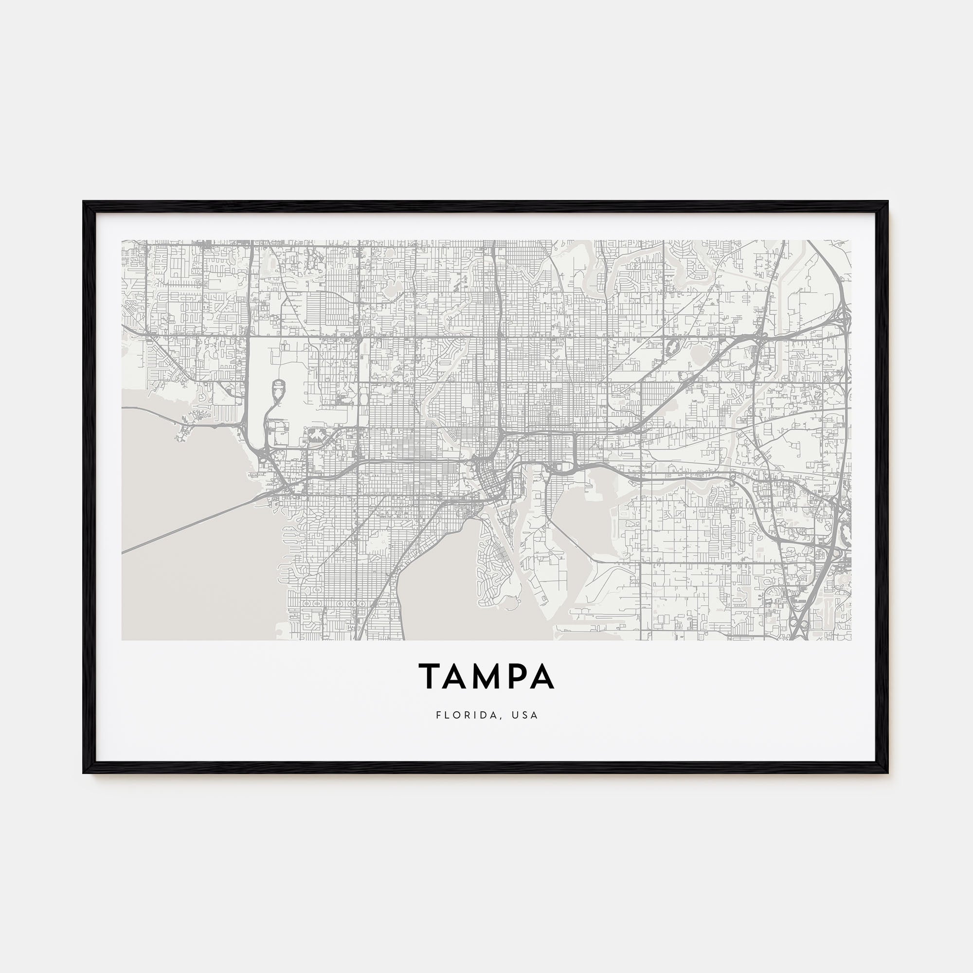 Tampa Map Landscape Poster
