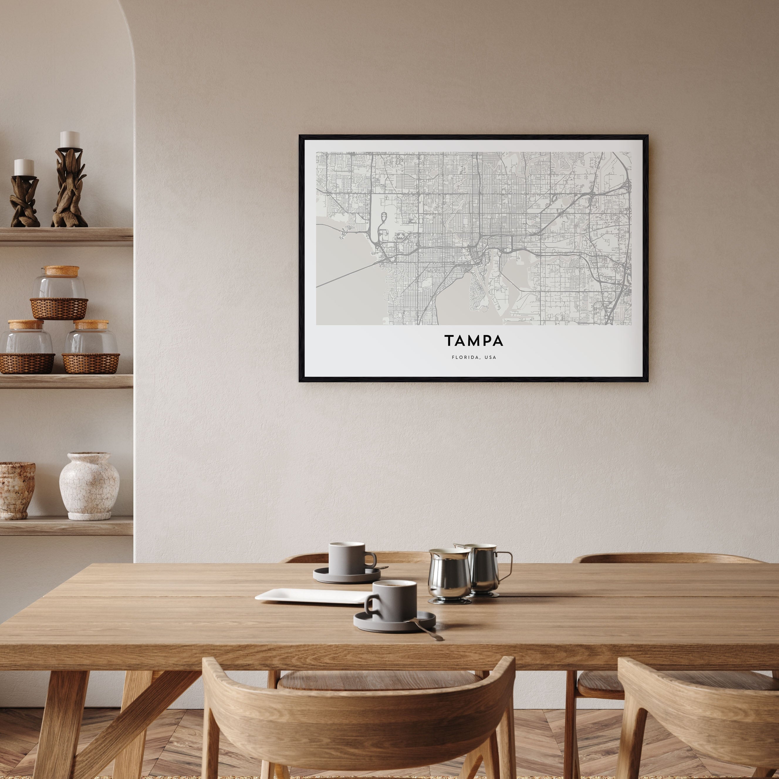 Tampa Map Landscape Poster