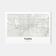 Tampa Map Landscape Poster