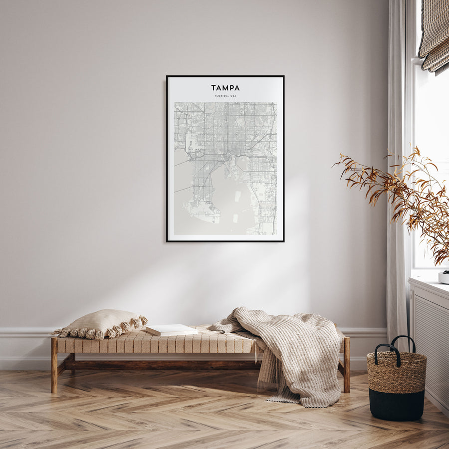 Tampa Map Portrait Poster