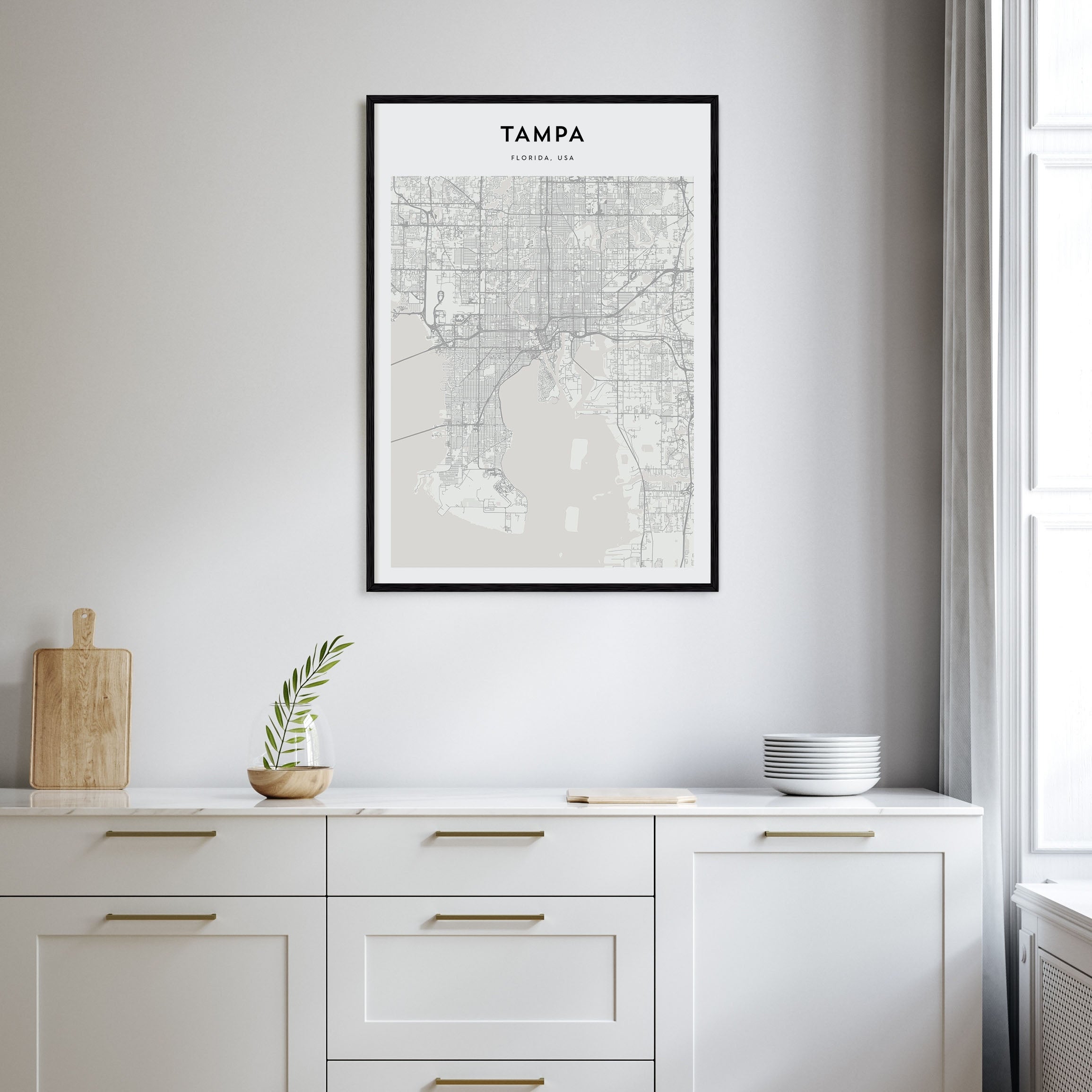 Tampa Map Portrait Poster