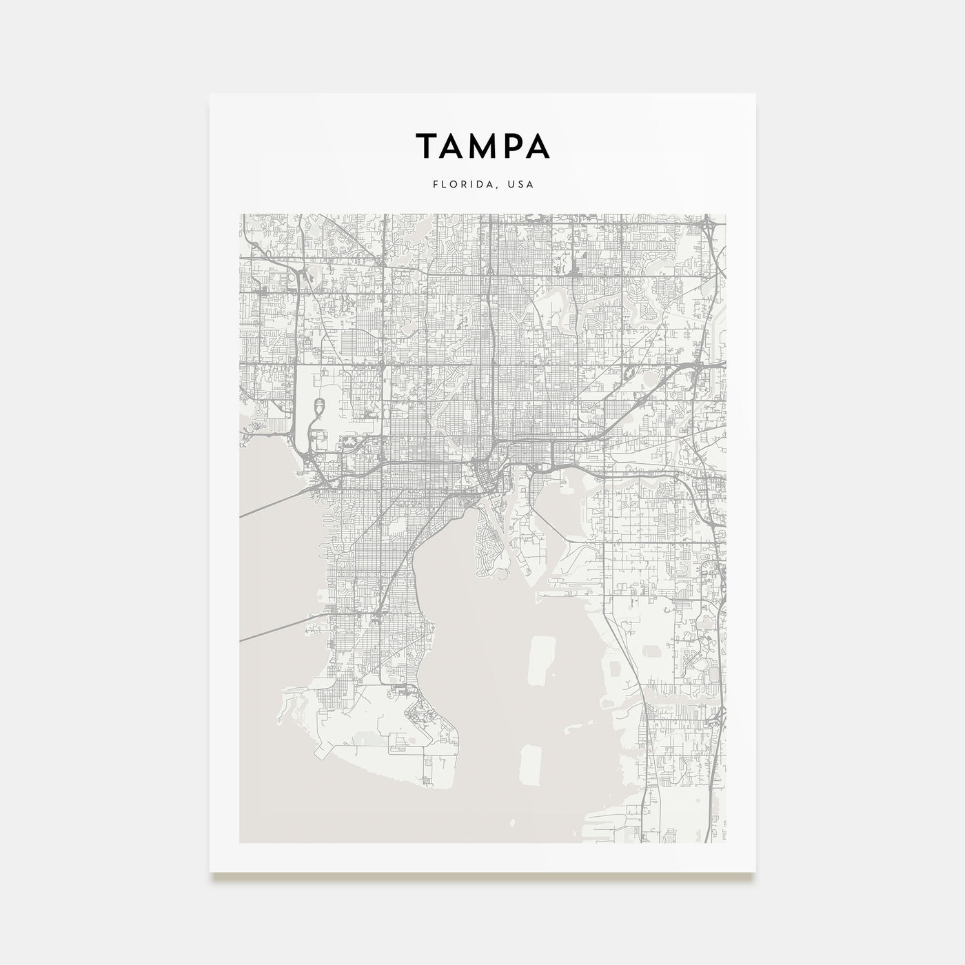 Tampa Map Portrait Poster