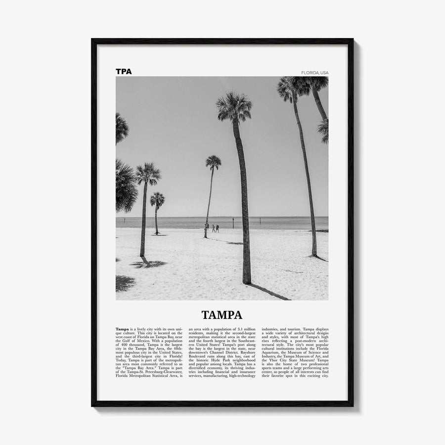 Tampa Print Black and White No 2, Tampa Wall Art, Tampa Poster, Tampa Photo, Tampa Wall Decor, Florida, USA, United States, North America