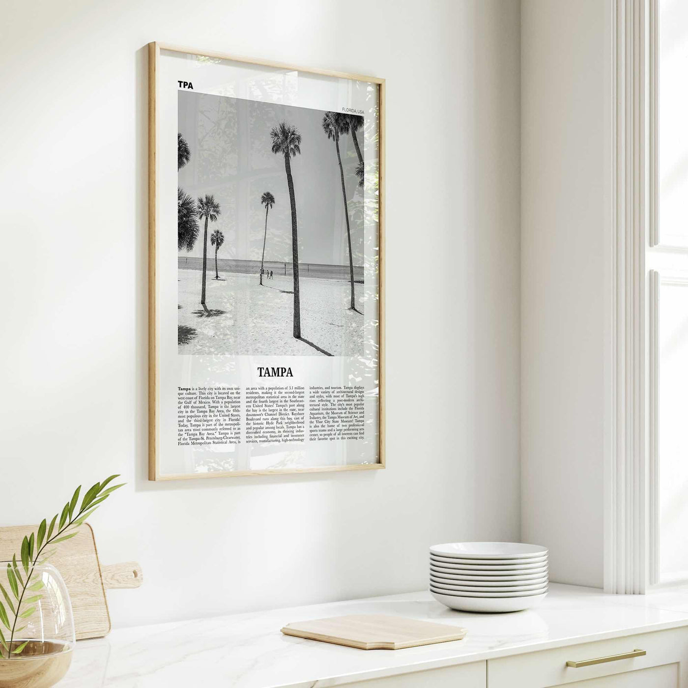 Tampa Print Black and White No 2, Tampa Wall Art, Tampa Poster, Tampa Photo, Tampa Wall Decor, Florida, USA, United States, North America