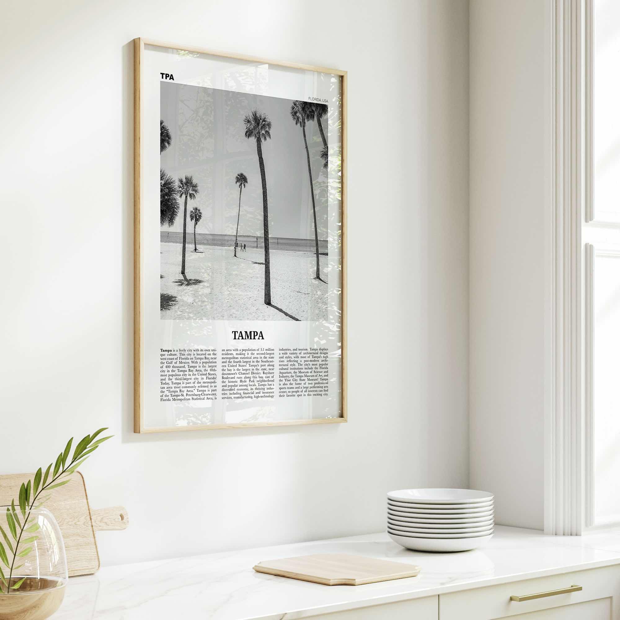 Tampa Print Black and White No 2, Tampa Wall Art, Tampa Poster, Tampa Photo, Tampa Wall Decor, Florida, USA, United States, North America