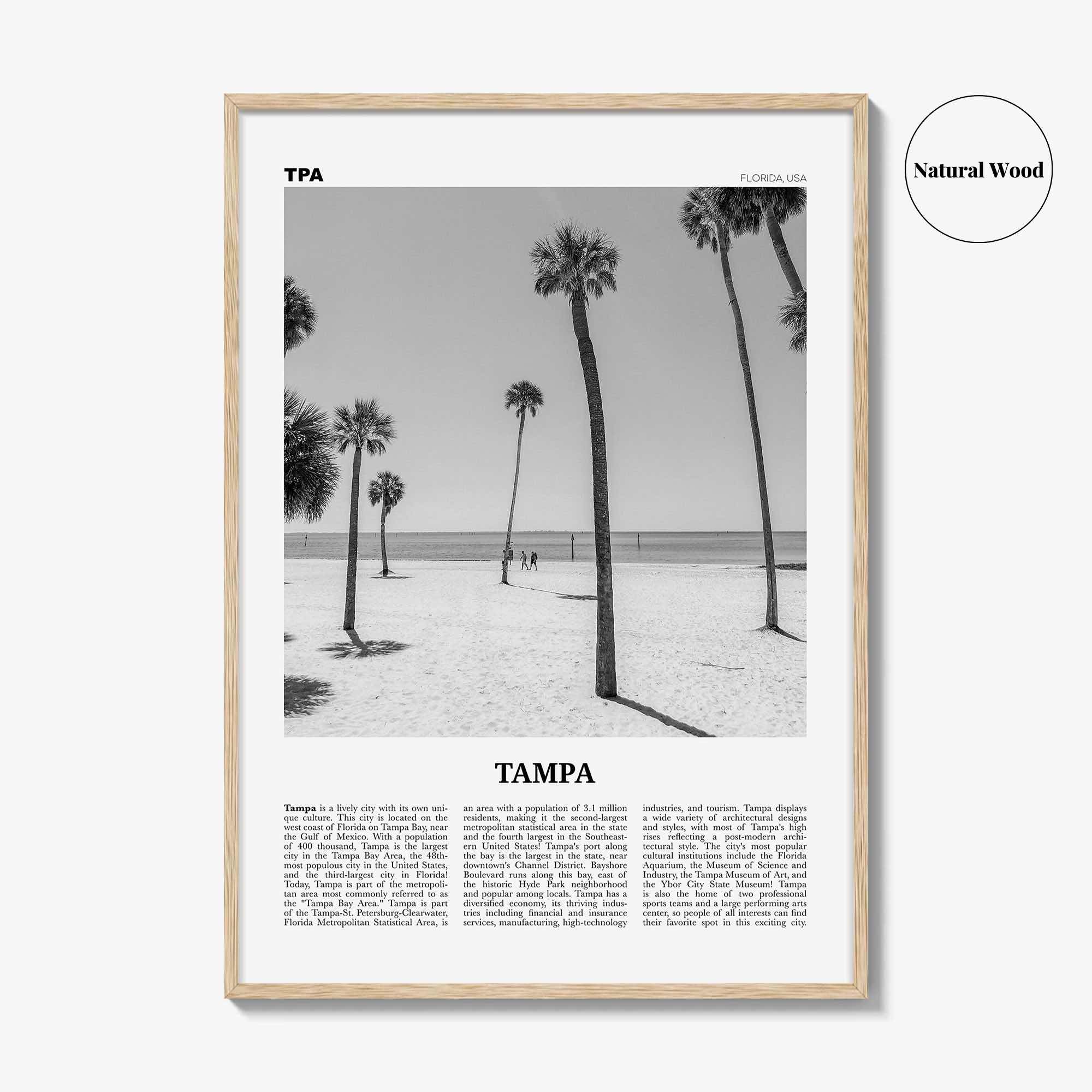 Tampa Print Black and White No 2, Tampa Wall Art, Tampa Poster, Tampa Photo, Tampa Wall Decor, Florida, USA, United States, North America