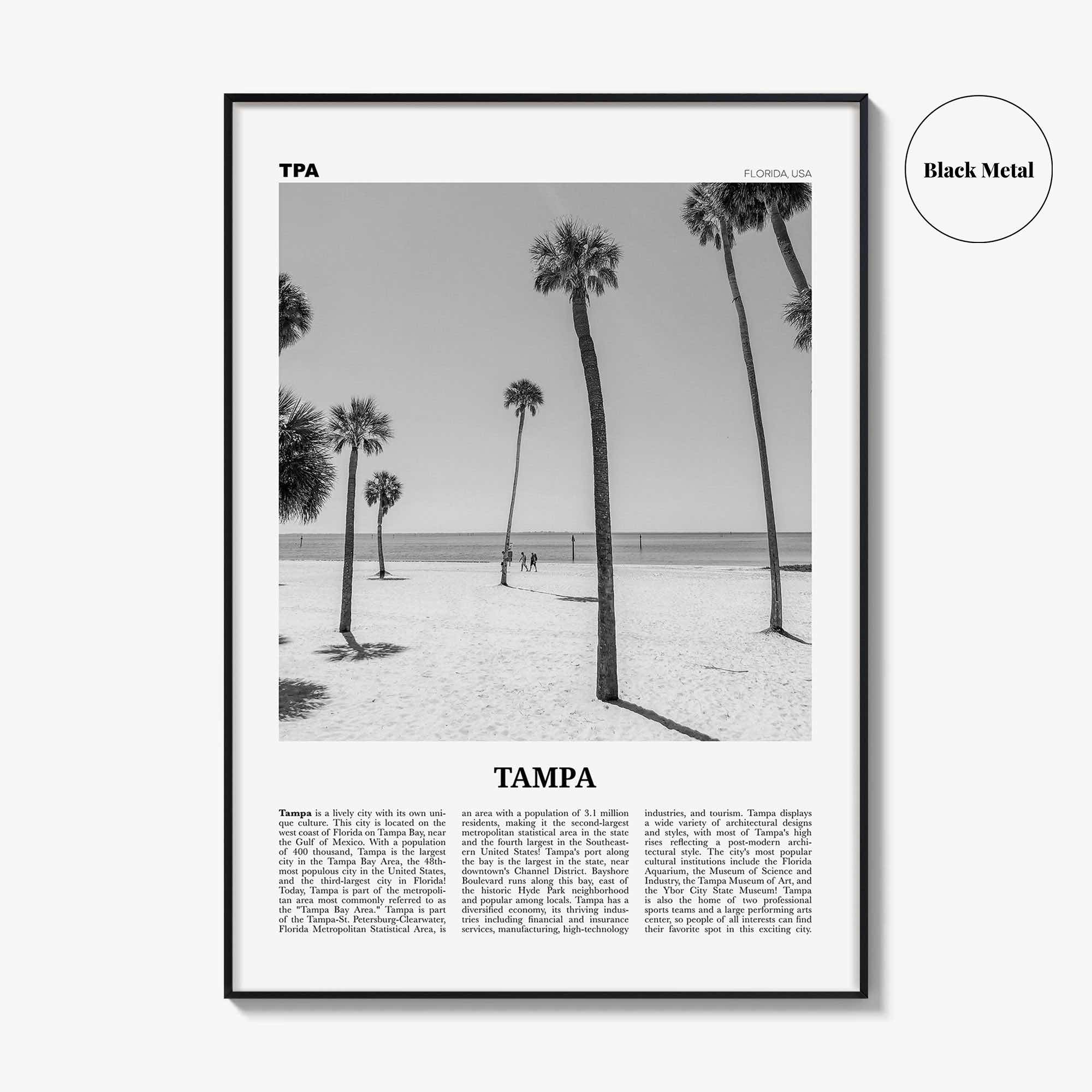 Tampa Print Black and White No 2, Tampa Wall Art, Tampa Poster, Tampa Photo, Tampa Wall Decor, Florida, USA, United States, North America