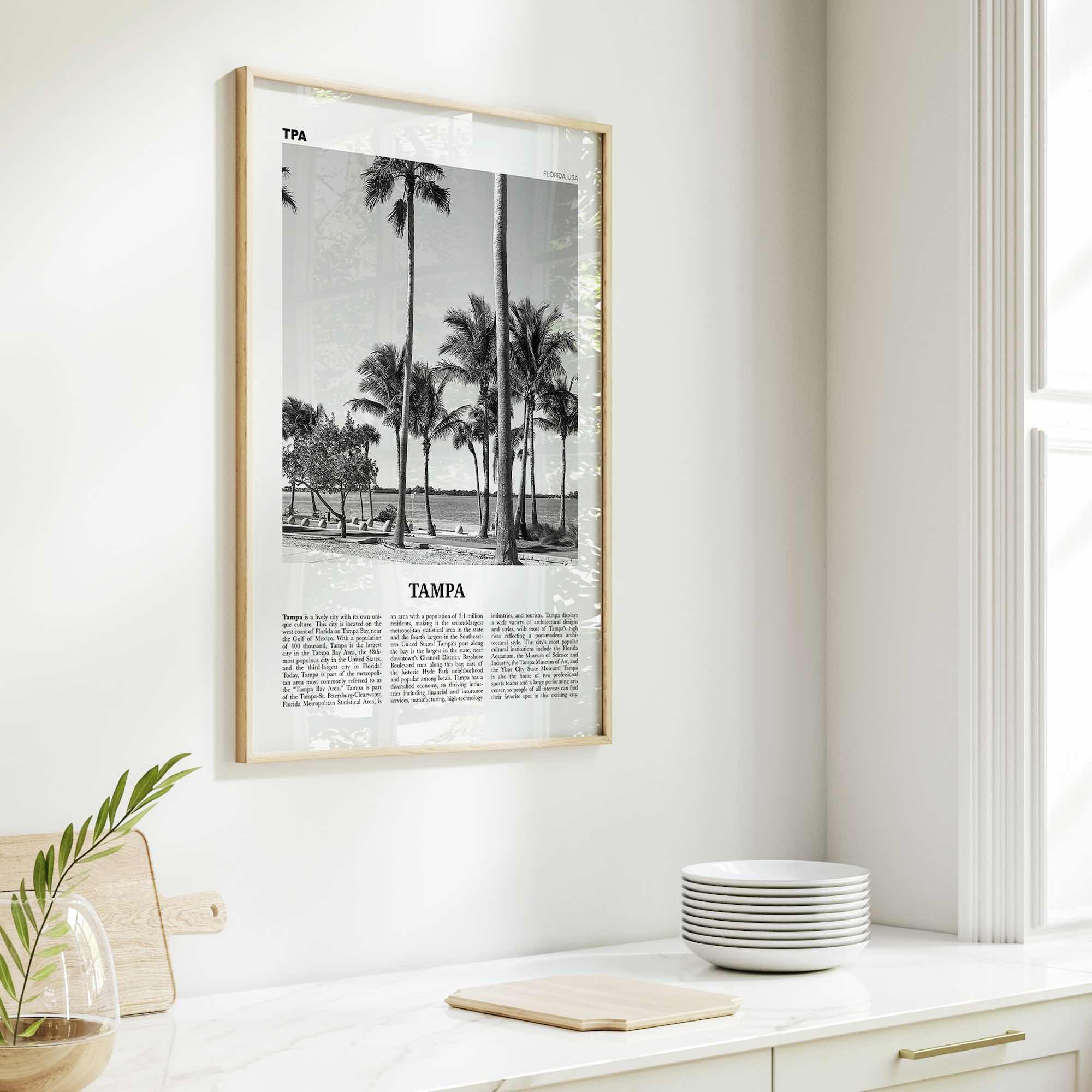 Tampa Print Black and White No 3, Tampa Wall Art, Tampa Poster, Tampa Photo, Tampa Wall Decor, Florida, USA, United States