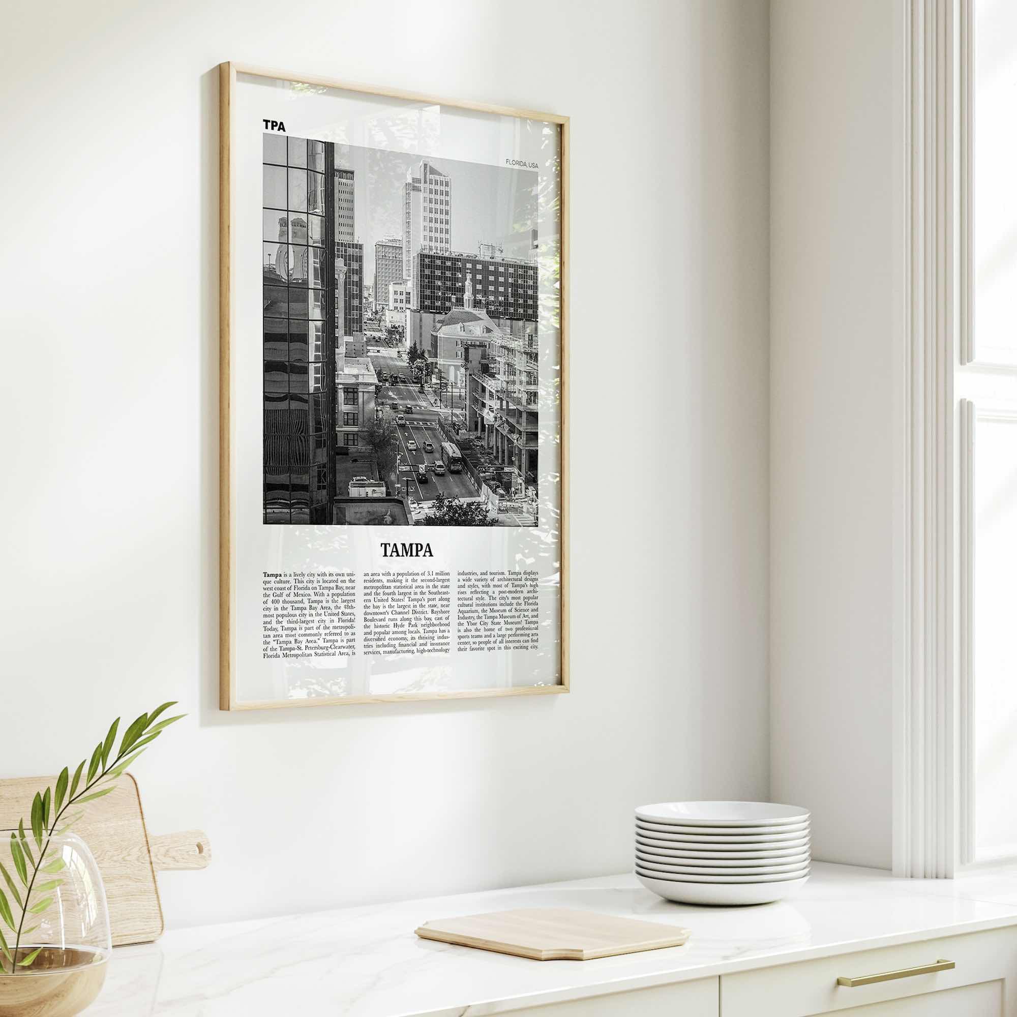 Tampa Print Black and White No 4, Tampa Wall Art, Tampa Poster, Tampa Photo, Tampa Wall Decor, Florida, USA, United States