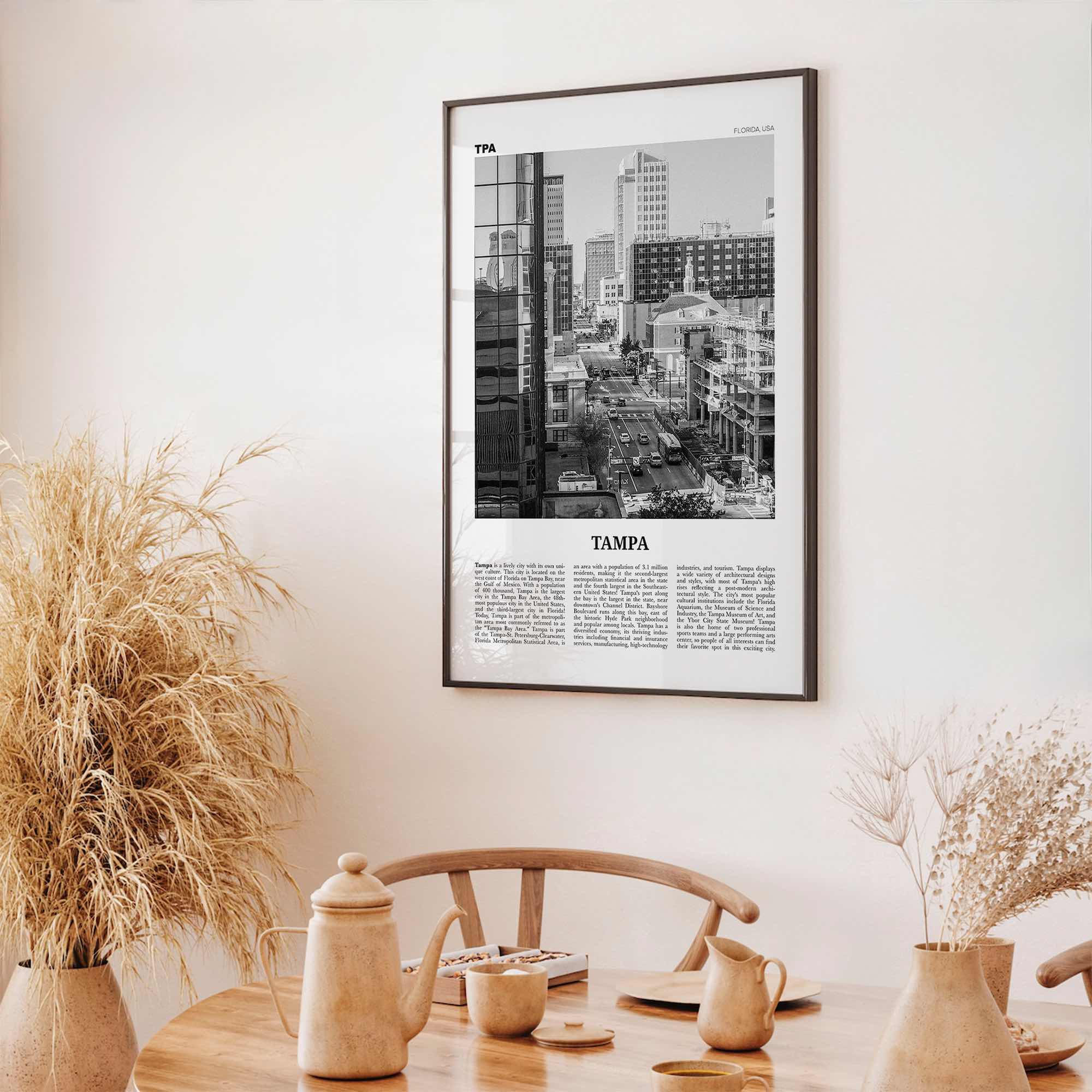 Tampa Print Black and White No 4, Tampa Wall Art, Tampa Poster, Tampa Photo, Tampa Wall Decor, Florida, USA, United States