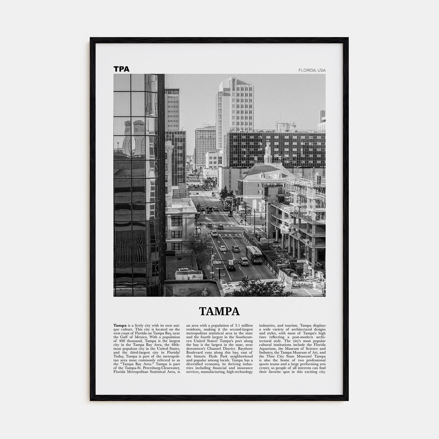 Tampa Travel B&W No 4 Poster