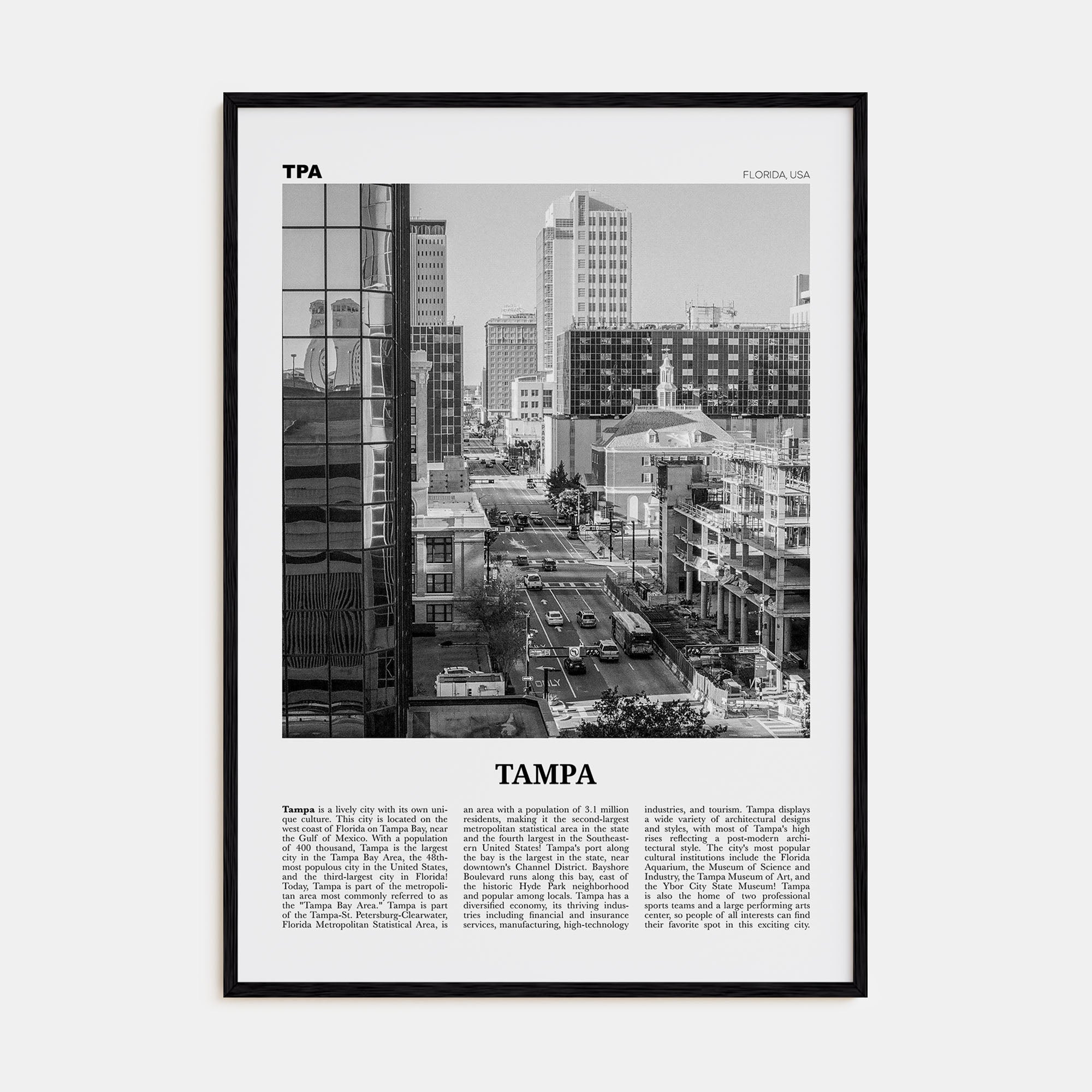 Tampa Travel B&W No 4 Poster