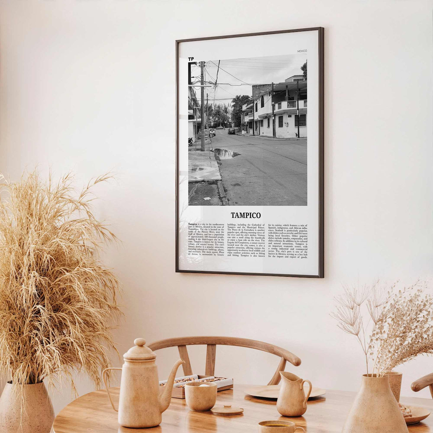 Tampico Print Black and White, Tampico Wall Art, Tampico Poster, Tampico Photo, Tampico Wall Décor, Tampico Map,