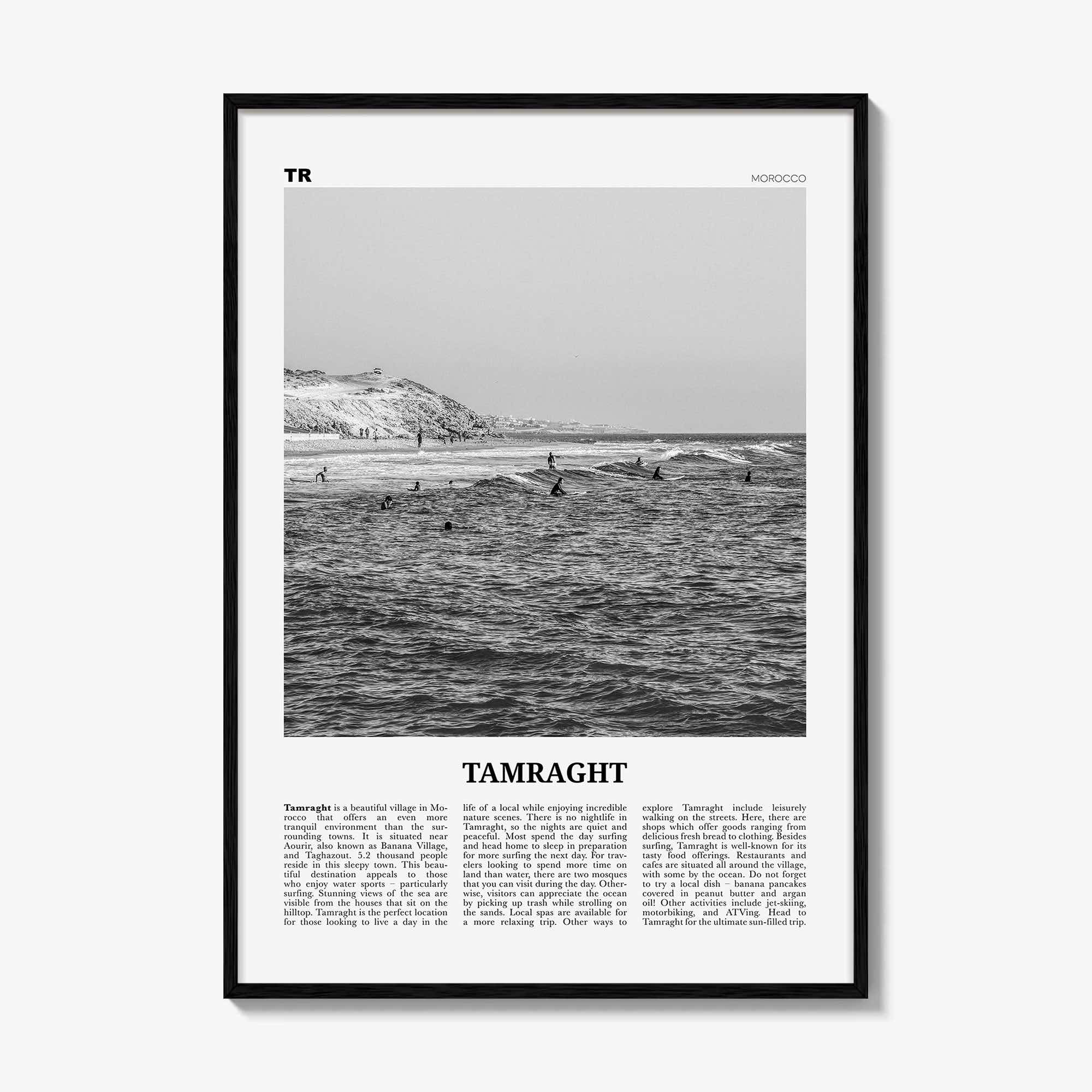 Tamraght Print Black and White, Tamraght Wall Art, Tamraght Poster, Tamraght Photo, Tamraght Wall Décor, Tamraght Map, Morocco