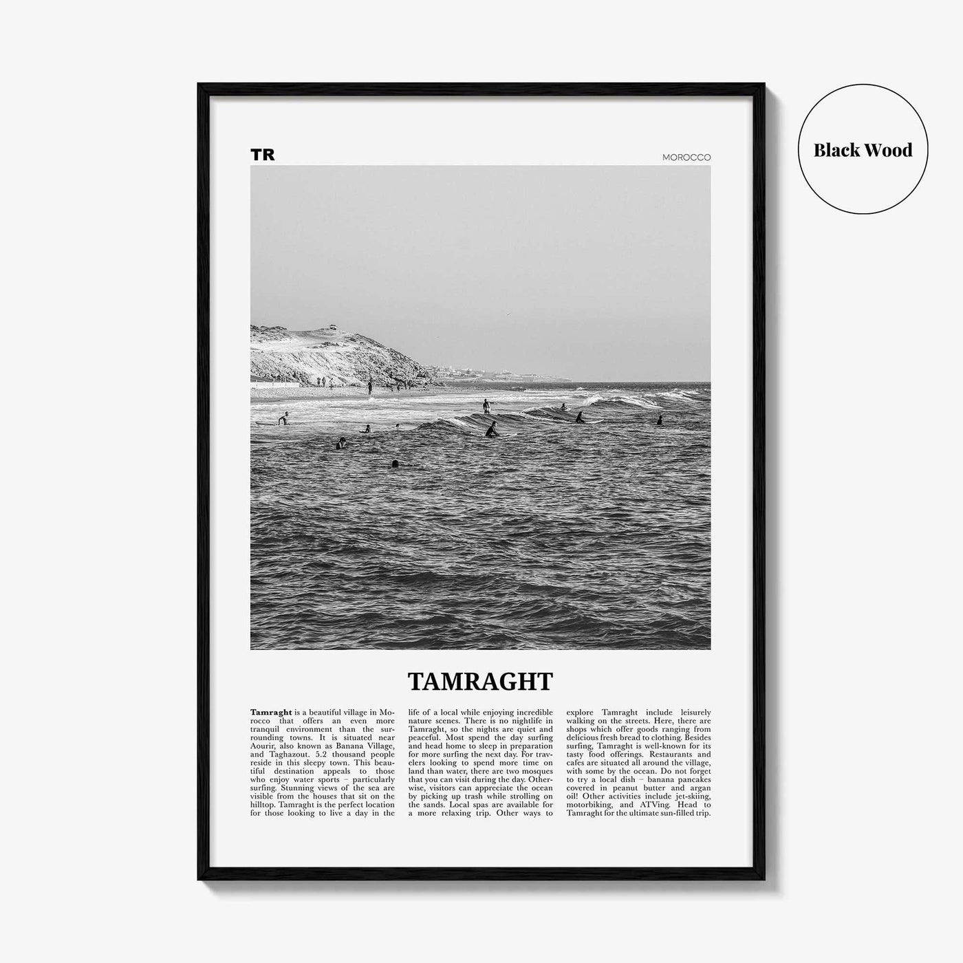 Tamraght Print Black and White, Tamraght Wall Art, Tamraght Poster, Tamraght Photo, Tamraght Wall Décor, Tamraght Map, Morocco