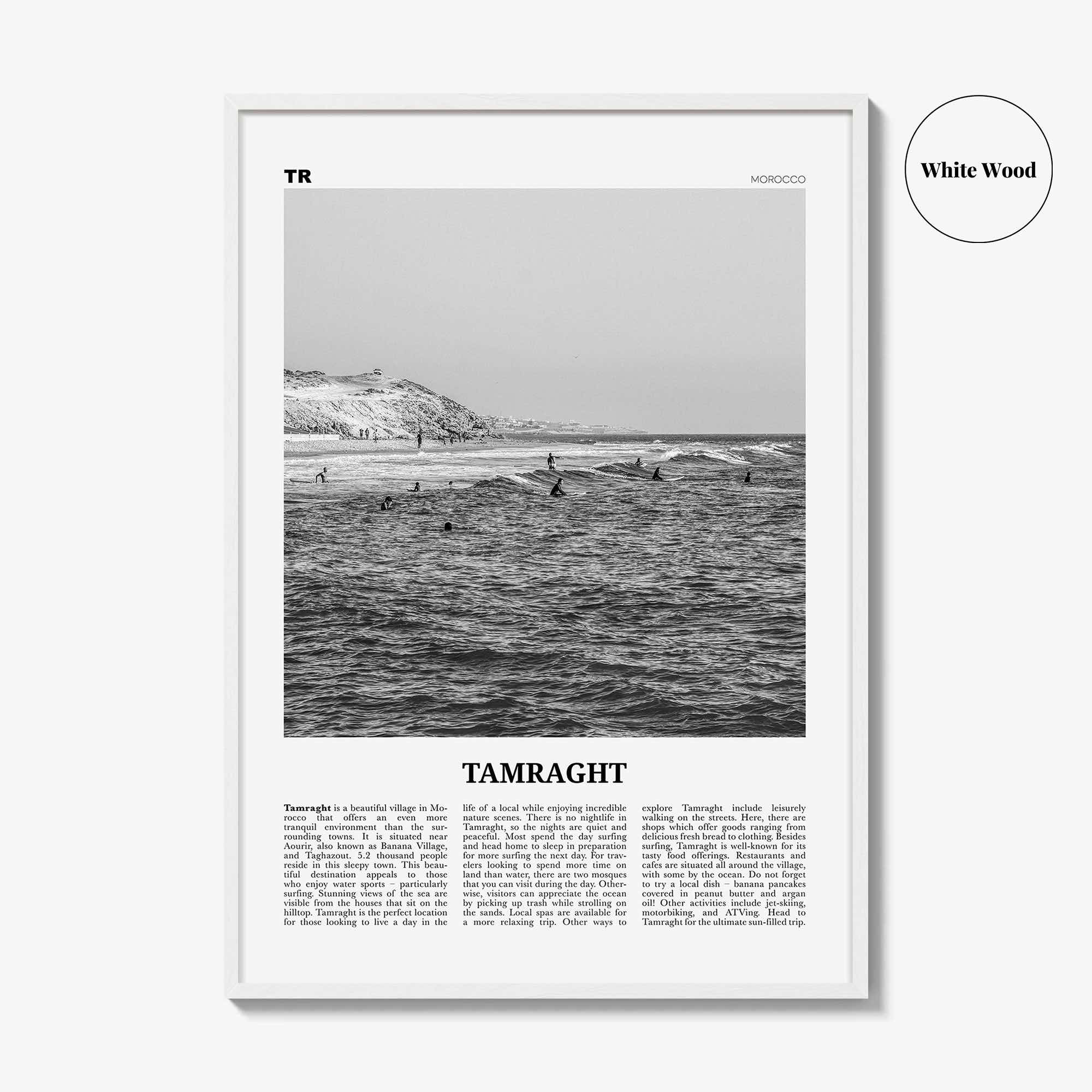 Tamraght Print Black and White, Tamraght Wall Art, Tamraght Poster, Tamraght Photo, Tamraght Wall Décor, Tamraght Map, Morocco