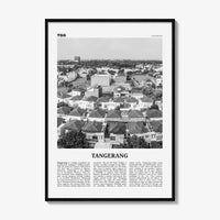 Tangerang Print Black and White, Tangerang Wall Art, Tangerang Poster, Tangerang Photo, Tangerang Wall Décor, Tangerang Map, Indonesia
