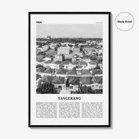 Tangerang Print Black and White, Tangerang Wall Art, Tangerang Poster, Tangerang Photo, Tangerang Wall Décor, Tangerang Map, Indonesia