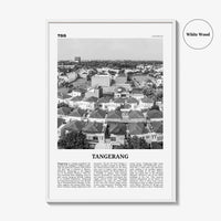 Tangerang Print Black and White, Tangerang Wall Art, Tangerang Poster, Tangerang Photo, Tangerang Wall Décor, Tangerang Map, Indonesia