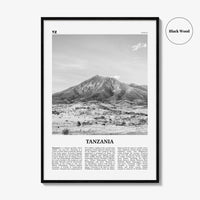 Tanzania Print Black and White, Tanzania Wall Art, Tanzania Poster, Tanzania Photo, Tanzania Wall Decor, Dodoma, Dar es Salaam, Africa