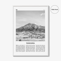 Tanzania Print Black and White, Tanzania Wall Art, Tanzania Poster, Tanzania Photo, Tanzania Wall Decor, Dodoma, Dar es Salaam, Africa