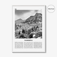 Taormina Print Black and White, Taormina Wall Art, Taormina Poster, Taormina Photo, Taormina Wall Décor, Taormina Map, Italy
