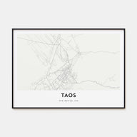 Taos Map Landscape Poster