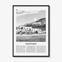 Taos Pueblo Print Black and White, Taos Pueblo Wall Art, Taos Pueblo Poster, Taos Pueblo Photo, Taos Pueblo Wall Décor, New Mexico, USA