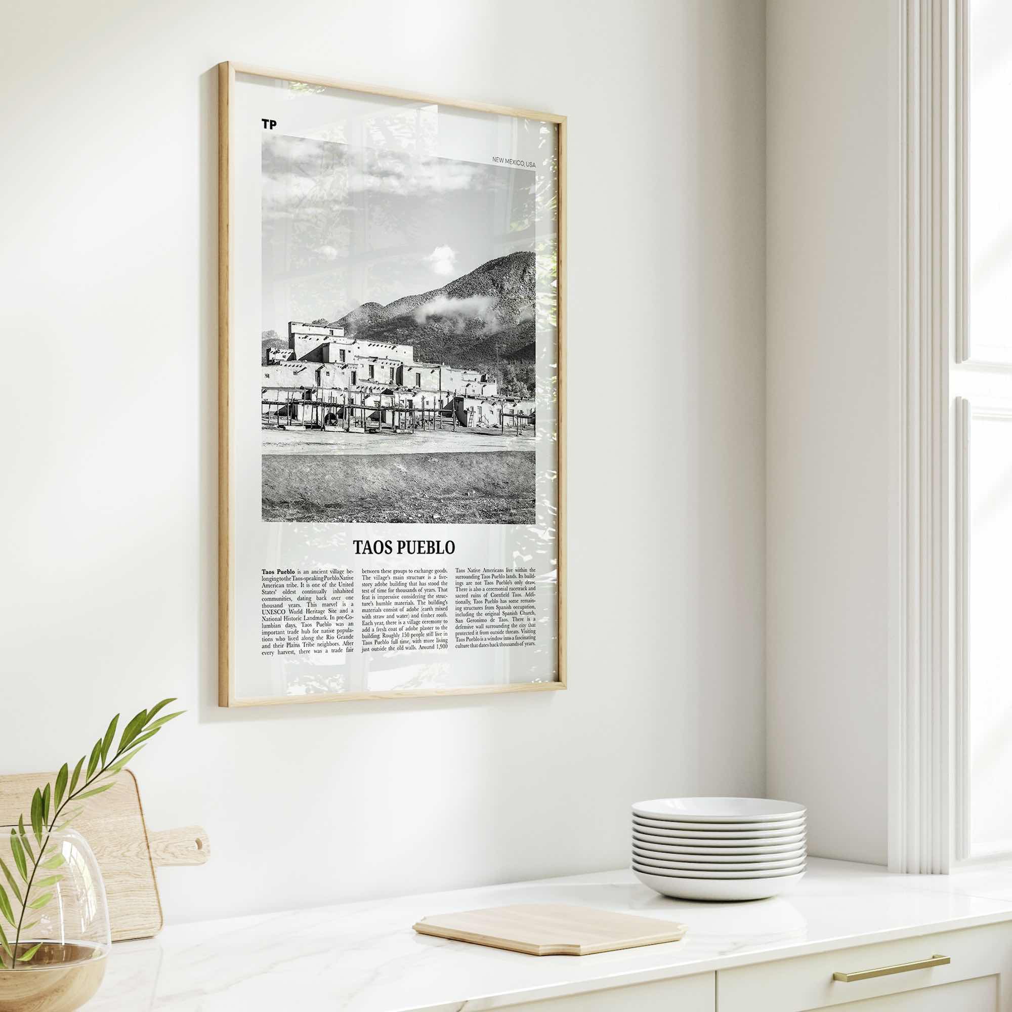 Taos Pueblo Print Black and White, Taos Pueblo Wall Art, Taos Pueblo Poster, Taos Pueblo Photo, Taos Pueblo Wall Décor, New Mexico, USA
