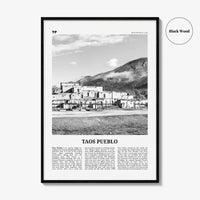 Taos Pueblo Print Black and White, Taos Pueblo Wall Art, Taos Pueblo Poster, Taos Pueblo Photo, Taos Pueblo Wall Décor, New Mexico, USA