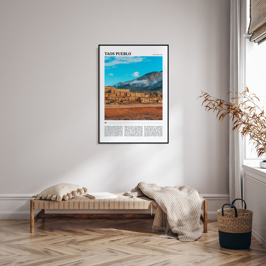 Taos Pueblo Travel Color Poster