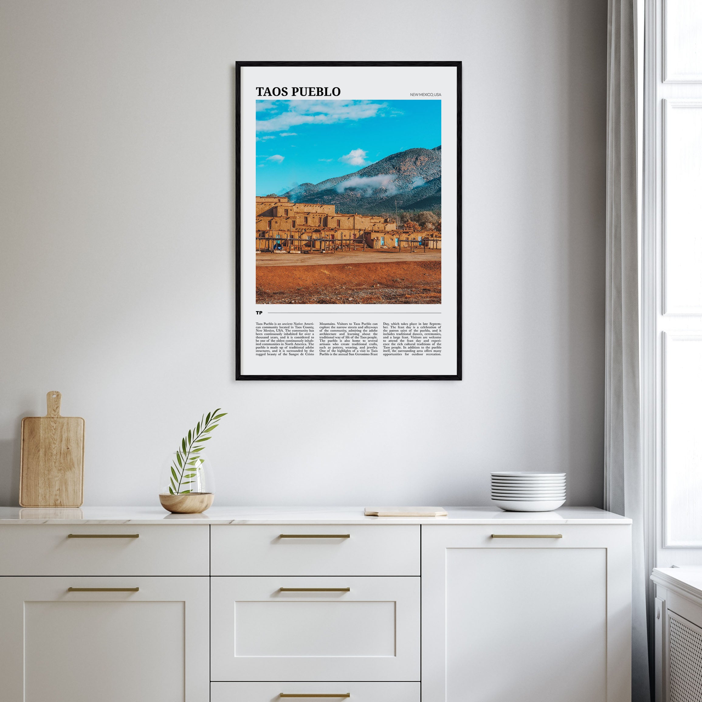 Taos Pueblo Travel Color Poster