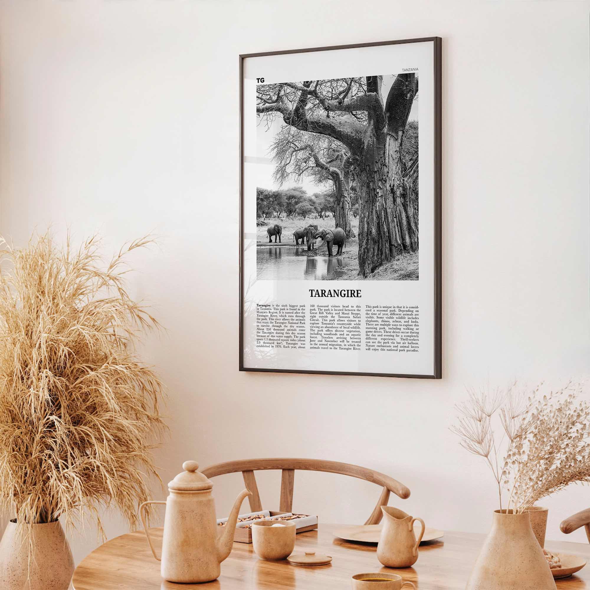 Tarangire National Park Print Black and White, Tarangire Wall Art, Tarangire Poster, Tarangire Photo, Tarangire Wall Décor, Tanzania