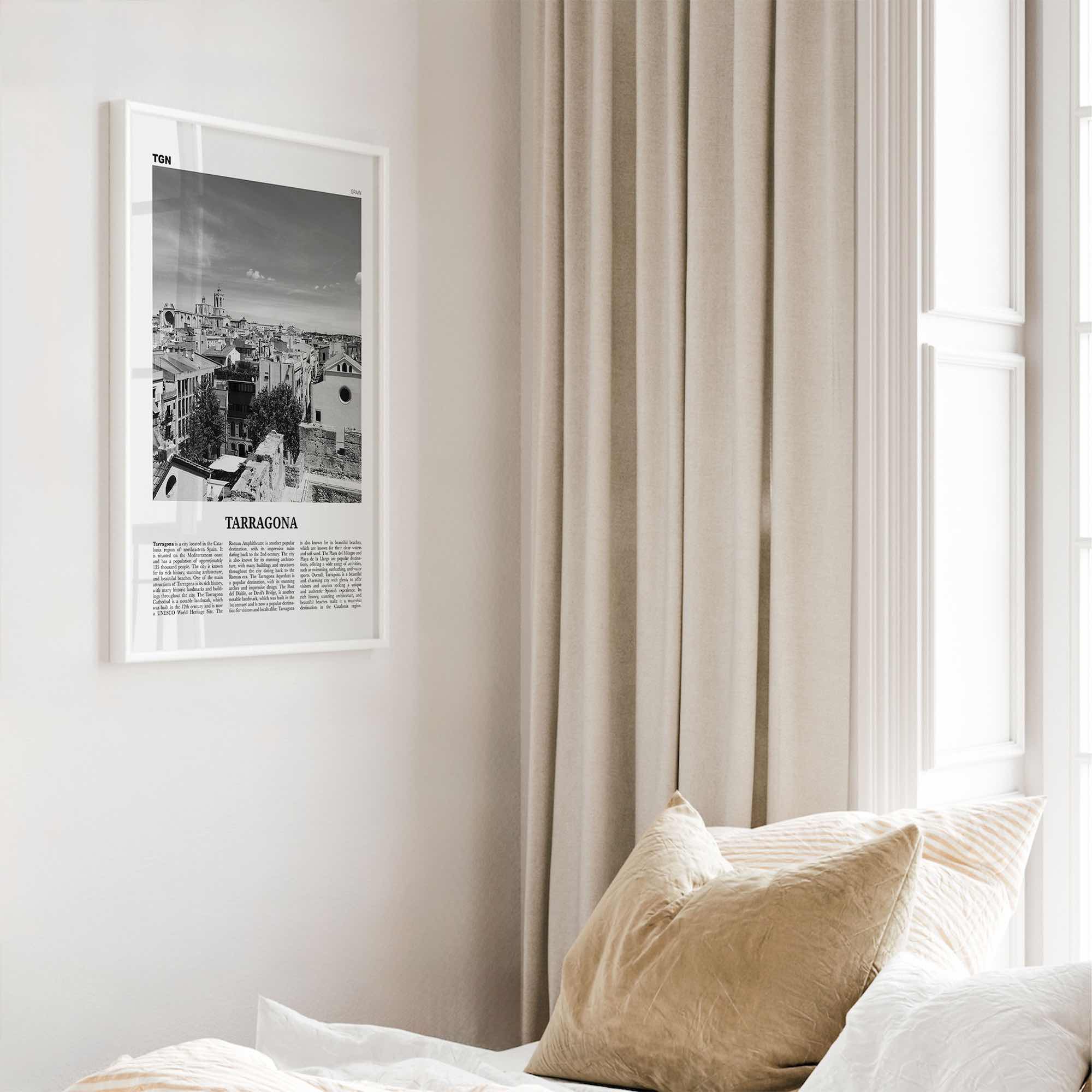 Tarragona Print Black and White, Tarragona Wall Art, Tarragona Poster, Tarragona Photo, Tarragona Wall Décor, Tarragona Map, Spain