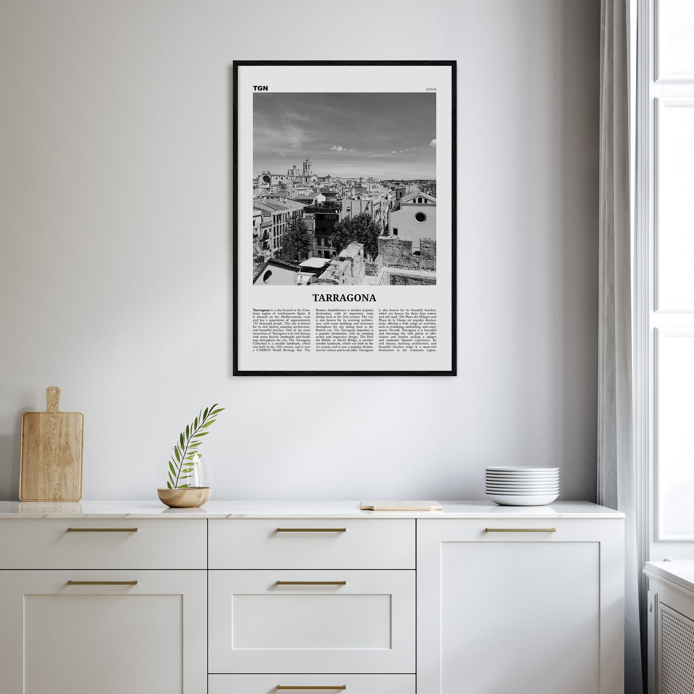 Tarragona Travel B&W Poster