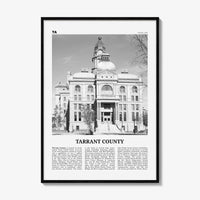 Tarrant County Print Black and White, Tarrant County Wall Art, Tarrant Poster, Tarrant Photo, Tarrant Wall Décor, Tarrant Map, Texas, USA
